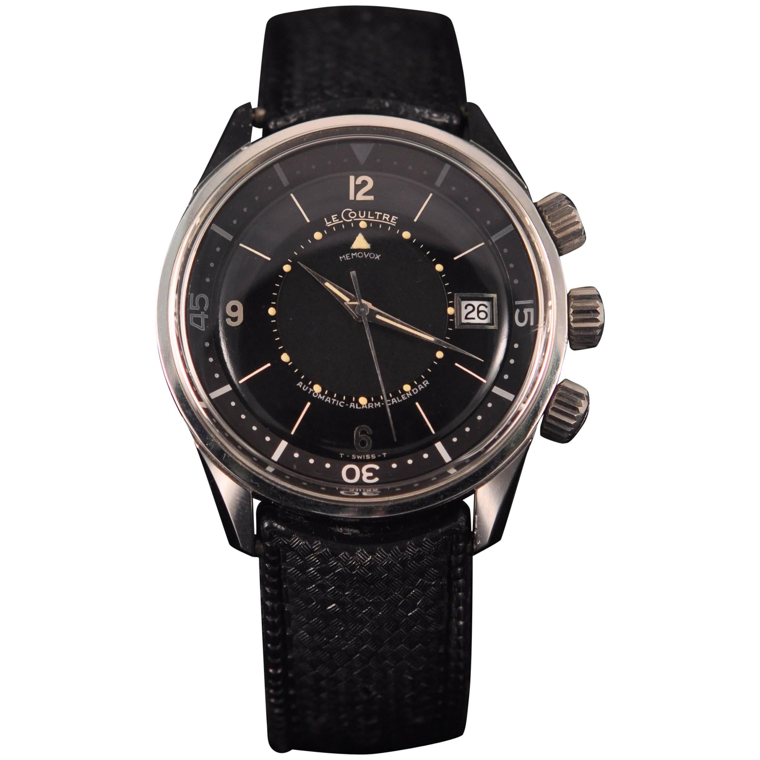 Lecoultre Stainless steel Polaris self winding diver
s alarm wristwatch