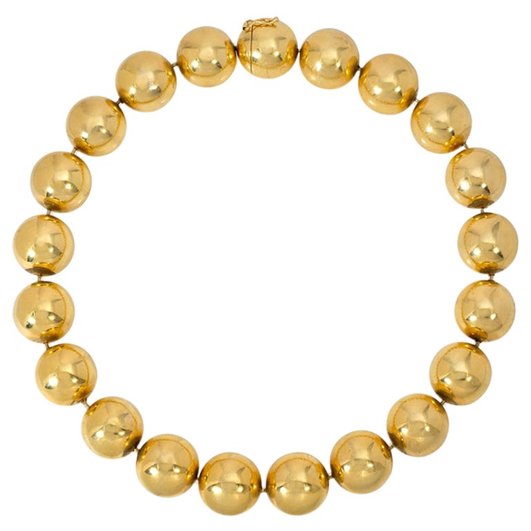 TIFFANY Gold Beads Necklace at 1stDibs
