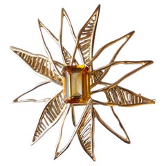 1963 Georges Braque citrine Gold Helios Brooch
