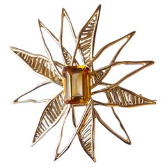 1963 Georges Braque citrine Gold Helios Brooch 