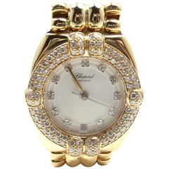 Chopard lady's yellow gold diamond Gstaad quartz wristwatch