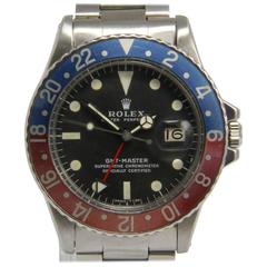 Vintage Rolex GMT Ref. 1675 Steel Wrist Watch