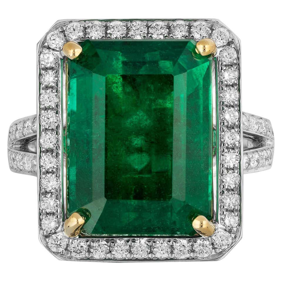 Customizable Turquoise Emerald Diamond Ring For Sale at 1stDibs