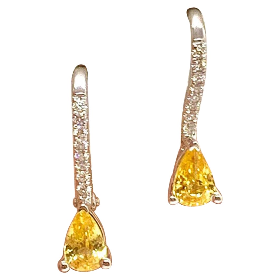 Sapphire Diamond 18 Karat White Gold Stud Earrings 0.75 TCW Certified