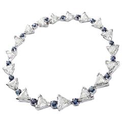 Trillion Diamond In Platinum and Sapphire Bracelet Trillion Diamond In Platinum and Sapphire Bracelet