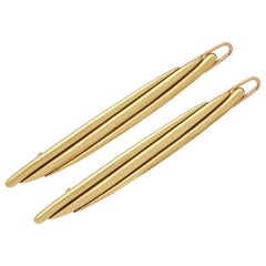 Cartier Vintage 1978 Yellow Gold Hair Clips