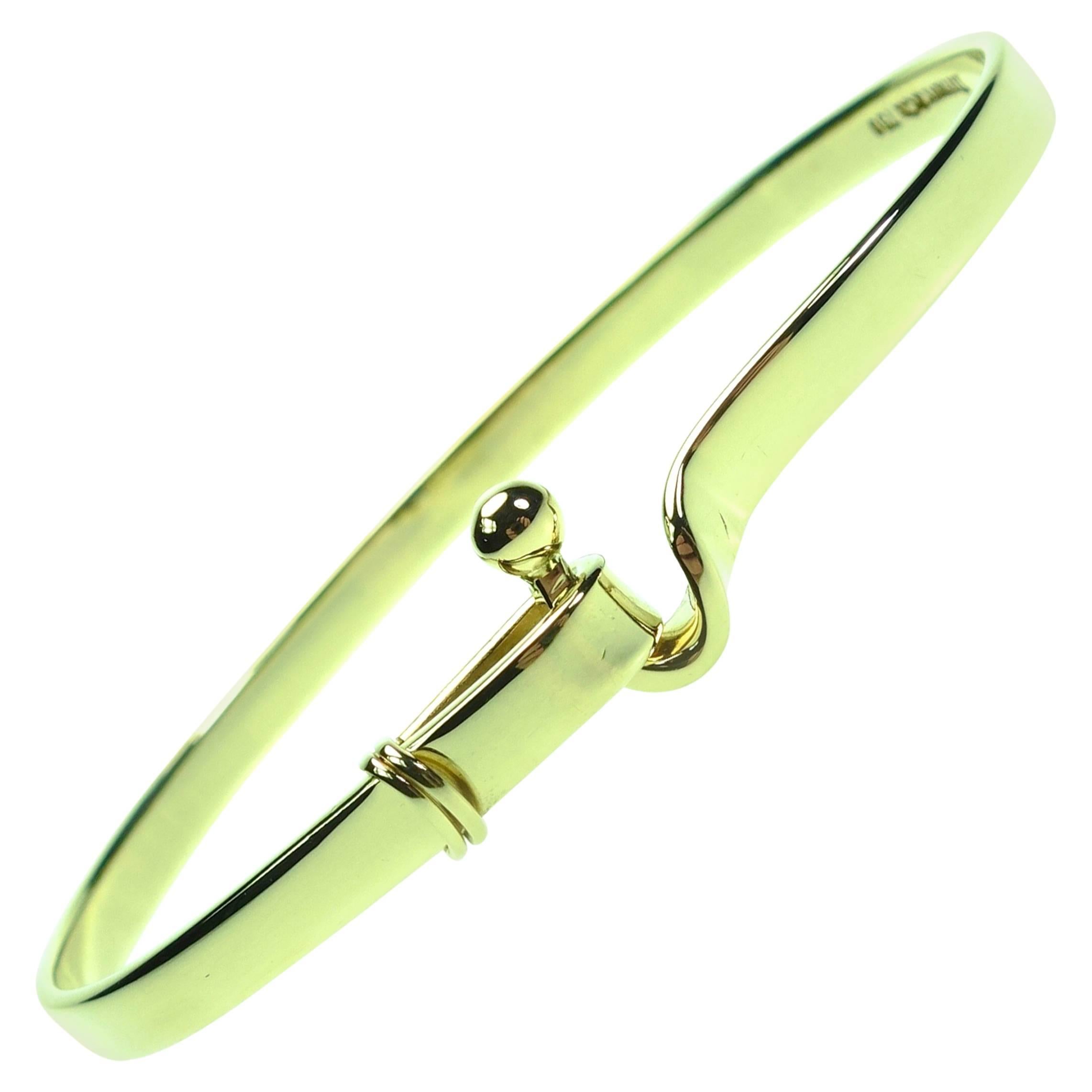 Tiffany & Co. Yellow Gold Hook and Eye Style Bangle Bracelet