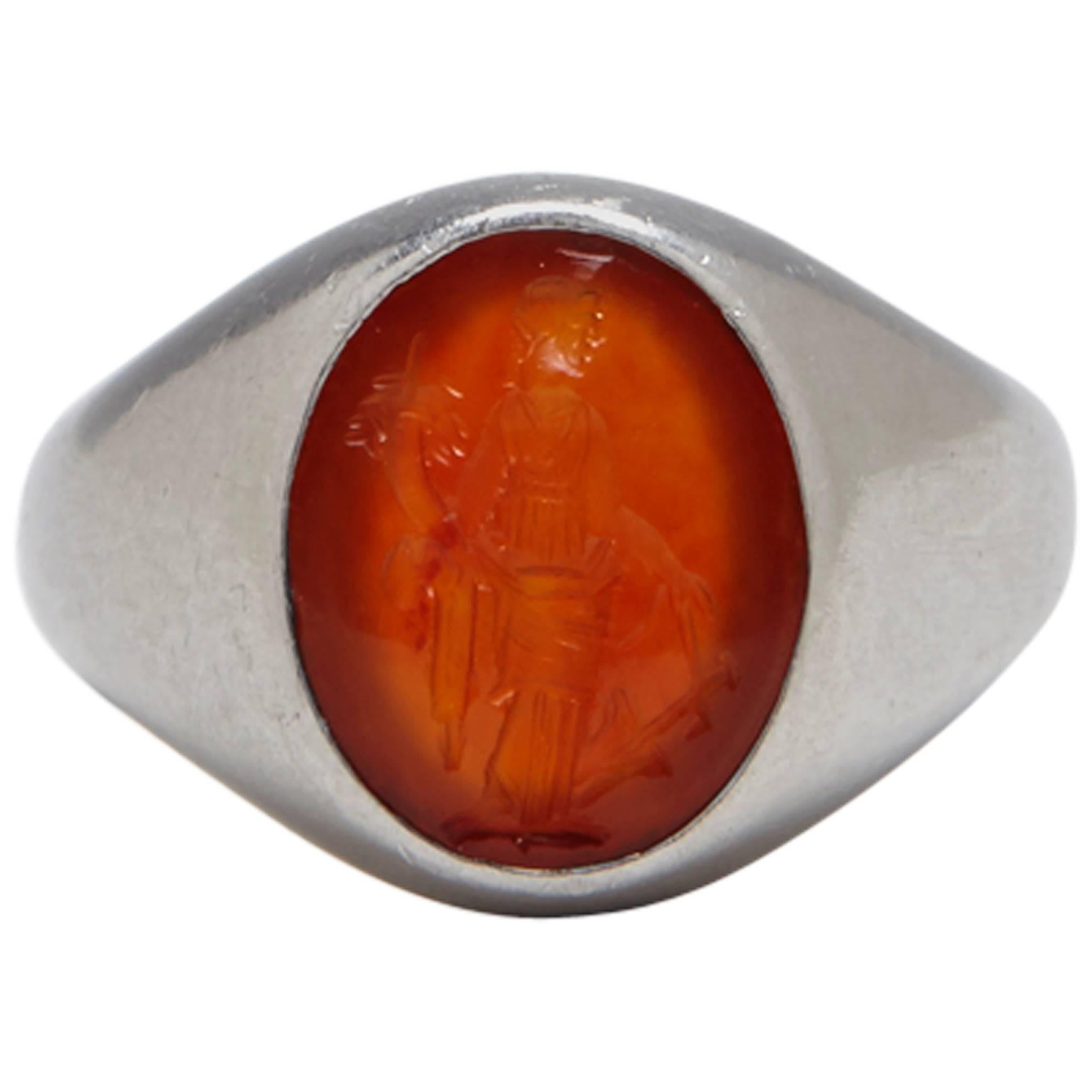 Platinum Signet Ring For Sale