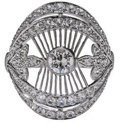 Diamond Platinum Plaque Ring