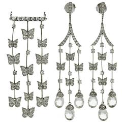 Carrera y Carrera Butterflies Diamond White Gold Earrings and Necklace Set