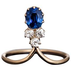 Antique Art Nouveau Sapphire Diamond Ring