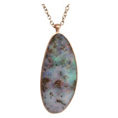 Dalben Design Australian Boulder Opal and Rose Gold Necklace