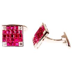 Invisibly Set Ruby Cufflinks 8