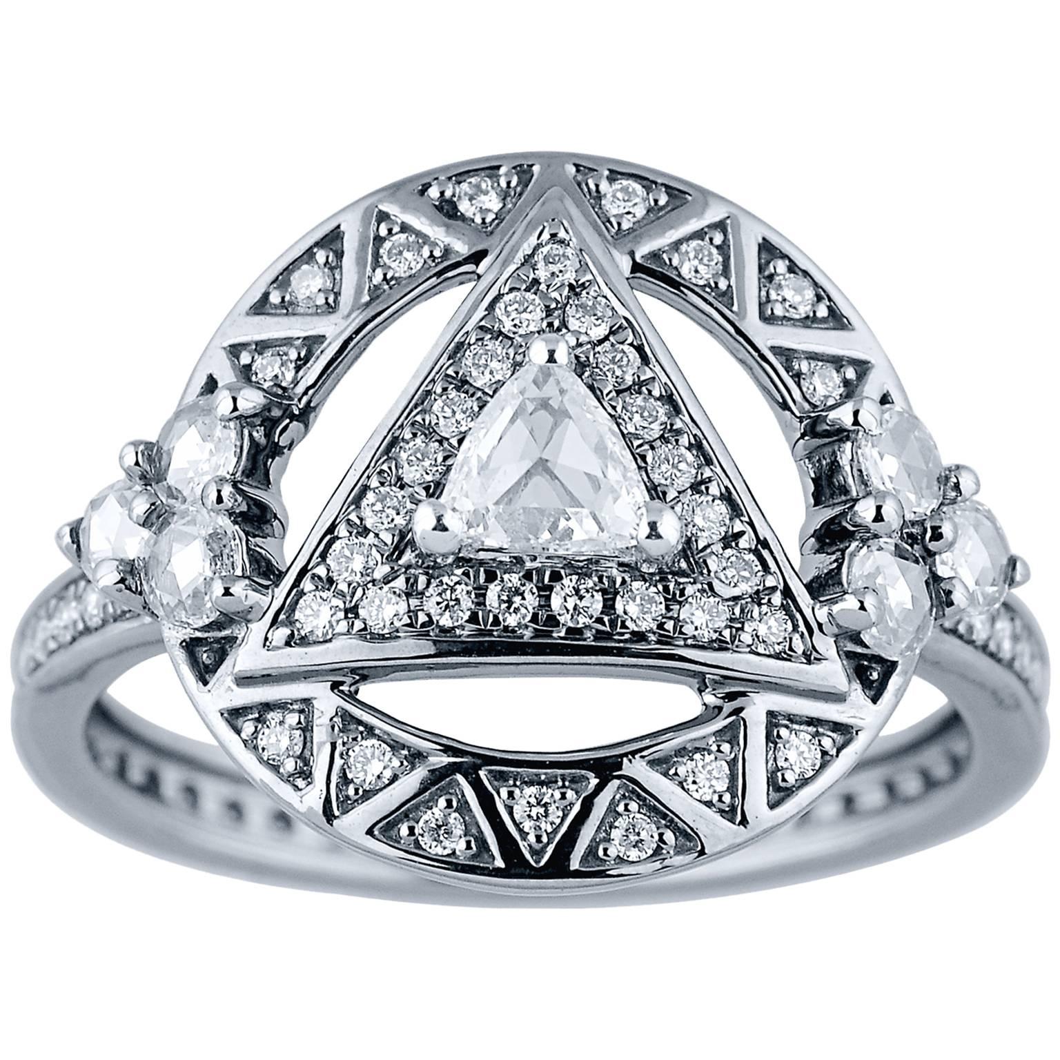 Jade Jagger Trillion Diamond Ring For Sale