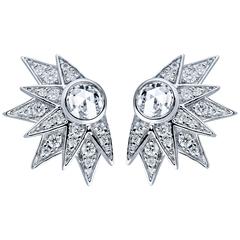 Jade Jagger Star Burst White Gold Diamond Earrings