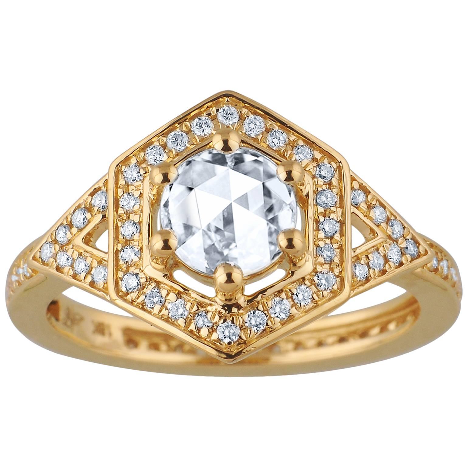 Jade Jagger Connected Hexagonal Diamond Ring