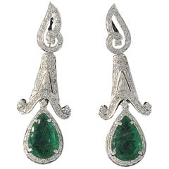 Beautiful Emerald and Diamond Earrings 10
