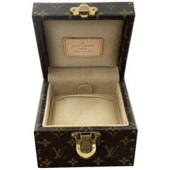 Authentic Louis Vuitton LV Logo Monogram Jewelry Hard Case Necklace Pendant Box