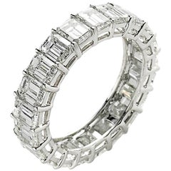 Emerald-Cut Diamond and Platinum Eternity Ring, 5.41ct