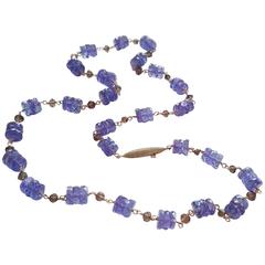 Dalben Tanzanite Smoky Quartz Gold Necklace 9