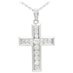 1930s Diamond and White Gold Cross Pendant