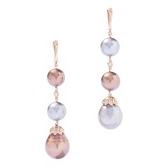 Pearl Diamond 18K Gold Earrings