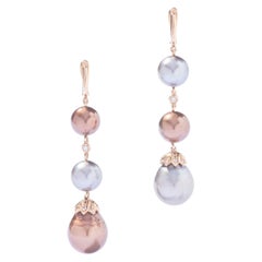Pearl Diamond 18K Gold Earrings