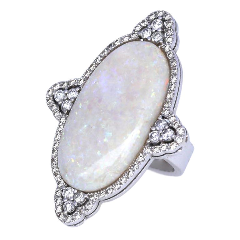 20 Carat Natural Opal Diamonds Ring, 1970 For Sale at 1stDibs