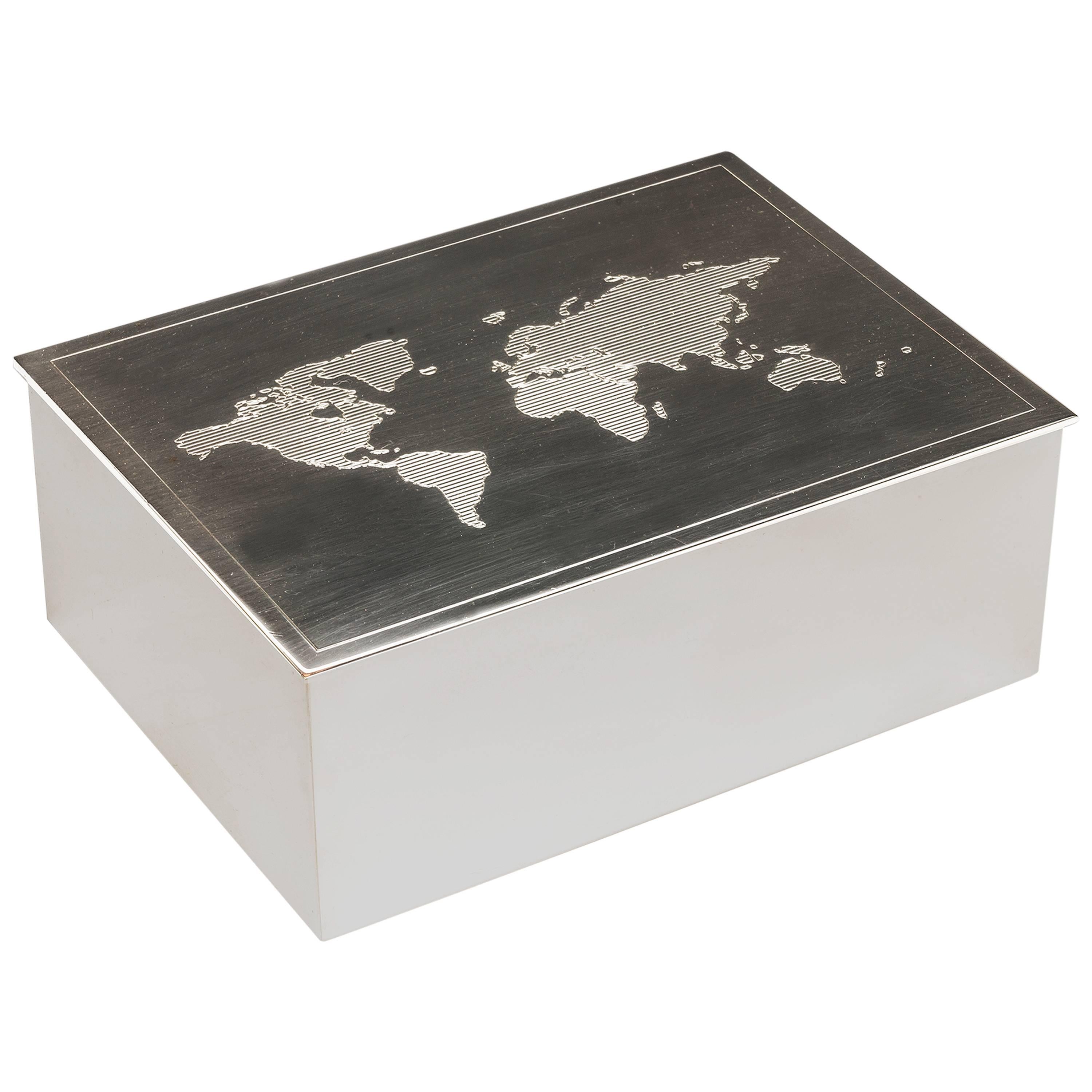 Tiffany & Co. Sterling Silver World Box
