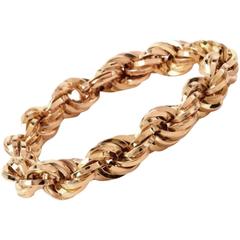 Wide Gold Rope Chain Bracelet