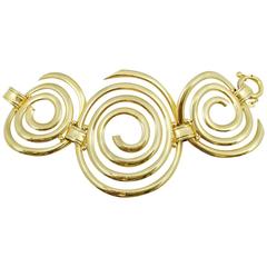 Contemporary gold Swirls Bracelet 1