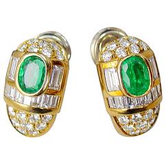 Emerald, Diamond and Gold Earrings 6