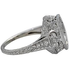 Art Deco Diamond Platinum Mounting for a 4.50-5.00 Carat Precious Gemstone