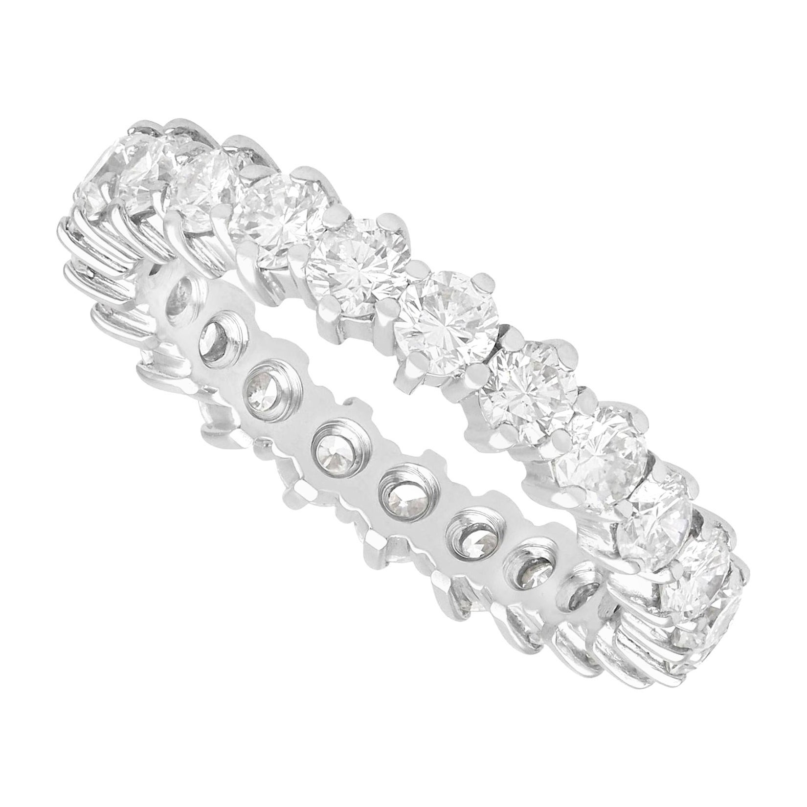 Vintage 2.42 Carat Diamond and White Gold Full Eternity Ring For Sale