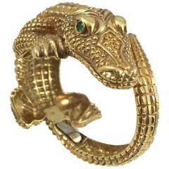 Gold Alligator Bangle Bracelet