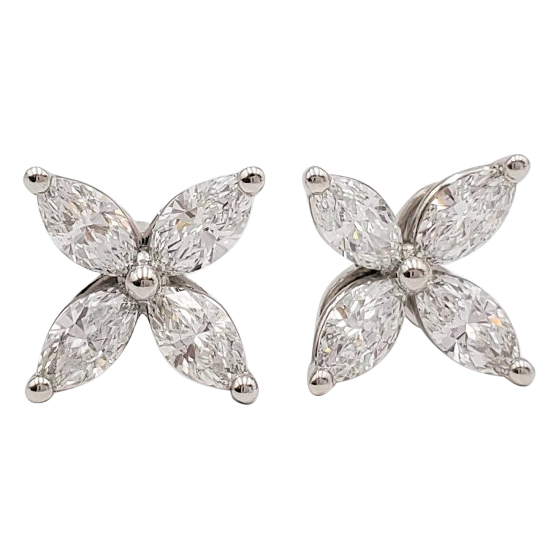 Tiffany and Co. Victoria Diamond Platinum Large Earrings For Sale at ...