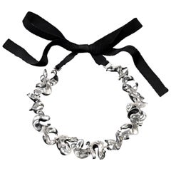 Nathalie Jean Contemporary Limited Edition Sterling Silver Link Choker Necklace (collier ras du cou)
