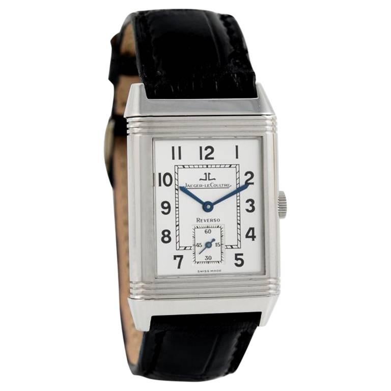 Jaeger LeCoultre Stainless Steel Reverso Grande Taille Wristwatch For Sale
