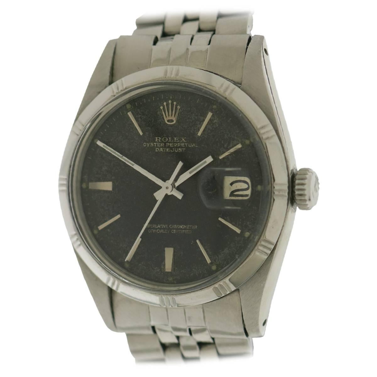 Rolex Stainless Steel Oyster Perpetual Datejust Wristwatch Ref 1603 For Sale