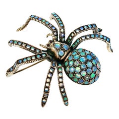 Ruby Opal Spider Brooch