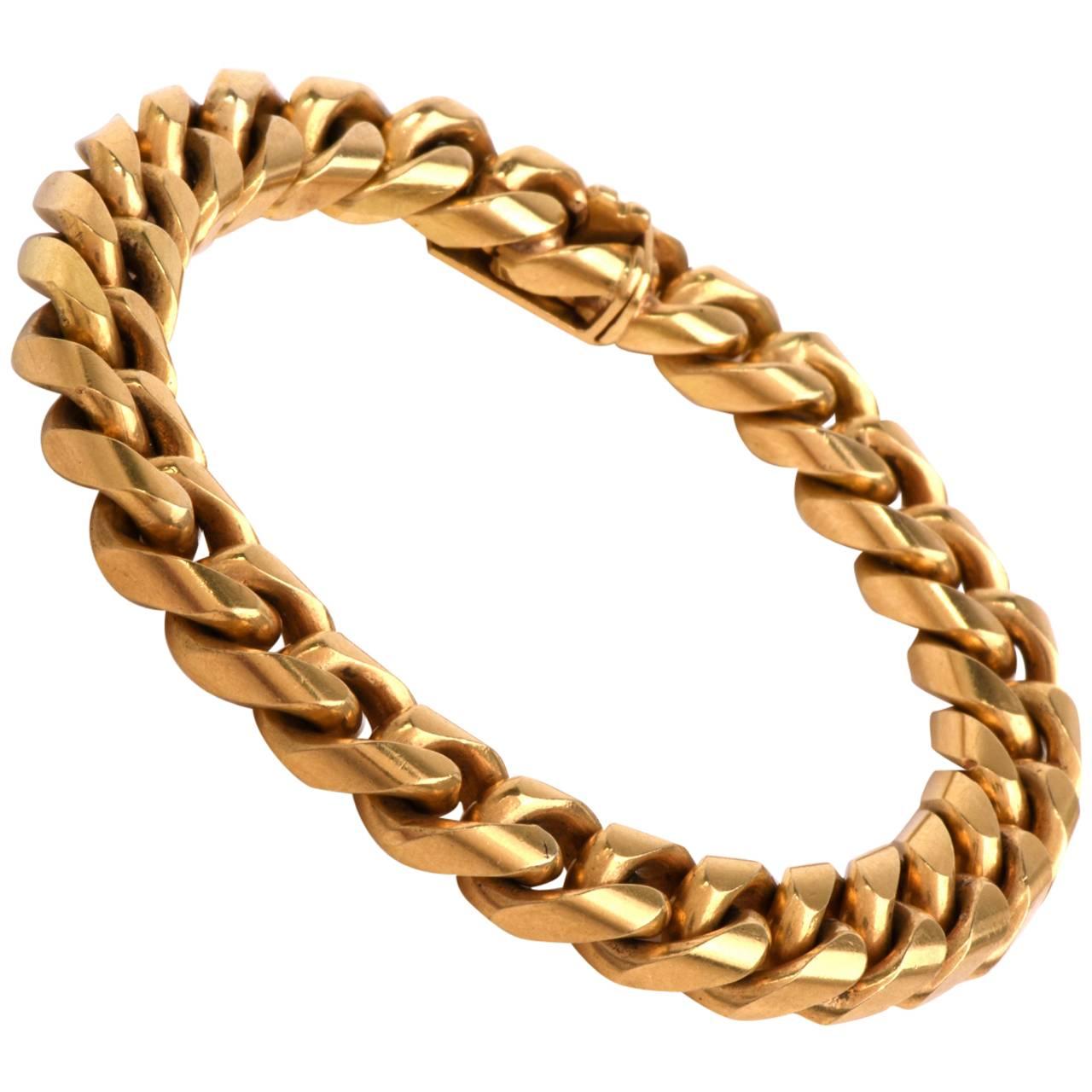 Heavy Gold Cuban Link Bracelet, 
