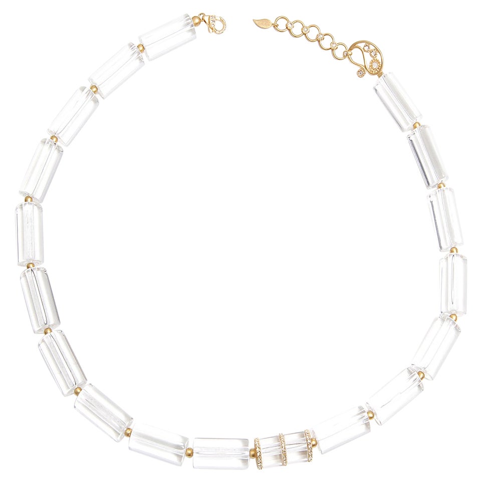 Clear Necklace Set in 20 Karat Yellow Gold with 330.01 Carat Crystal