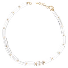 Clear Necklace Set in 20 Karat Yellow Gold with 330.01 Carat Crystal
