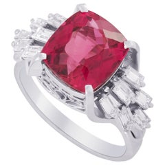 LB Exclusive Platinum 0.70 ct Diamond and Tourmaline Ring