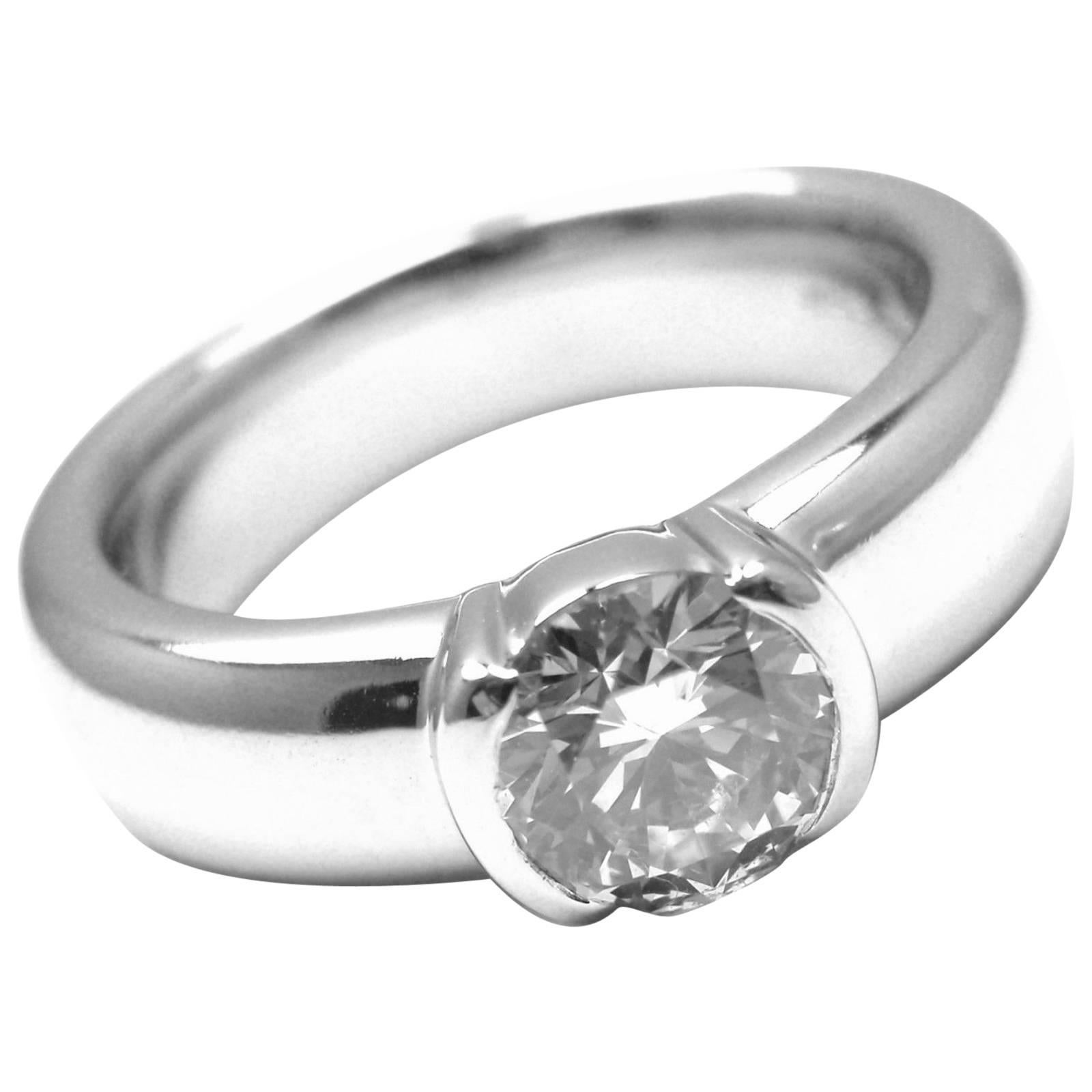 Tiffany & Co. Etoile Diamond Solitaire Platinum Band Ring