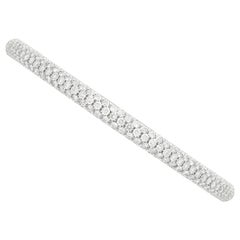 Vintage 8.80 Carat Diamond and 18 Karat White Gold Bangle