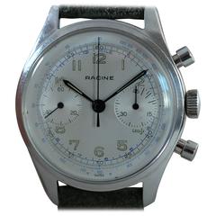 Racine Pilot stainless steel two register chronograph wristwatch 