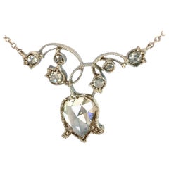 Dalben 1.5 Carat Pear Shape Diamond White Gold Necklace