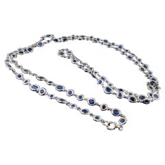 18.72 Carat Sapphire by the Yard Necklace in 18 Kt White Gold