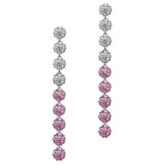 Blossom Gentile Ombre Chandelier Earrings, White and Pink Gemstones